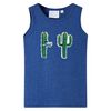 Singlet for barn m&oslash;rkebl&aring; melert 104