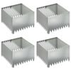vidaXL Gjerdekant 4 pcs 60 x 60 x 35 cm St&aring;l S&oslash;lv