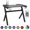 vidaXL Gamingbord med LED og Y-formede ben svart 110x60x75 cm