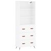vidaXL Highboard hvit 69,5x34x180 cm konstruert tre