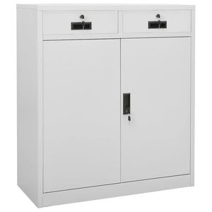 vidaXL Kontorskap lysegr&aring; 90x40x102 cm st&aring;l