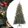 vidaXL Kunstig juletre med 300 LED gr&oslash;nn 210 cm PVC og plast og st&aring;l