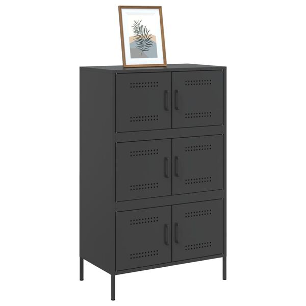 vidaXL Highboard svart 68x39x113 cm stål