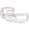 vidaXL Seng med bokhylle uten madrass hvit 75x190 cm heltre furu