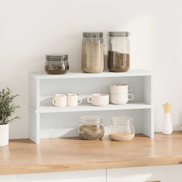 vidaXL Kj&oslash;kkenstativer stablebare 2 stk hvit 60x15x16 cm