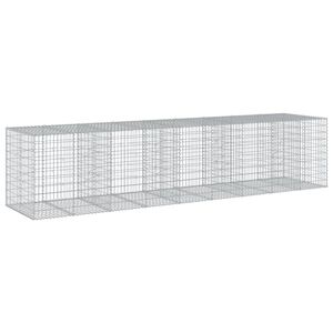 vidaXL Gabionkurv med deksel 450x100x100 cm galvanisert jern