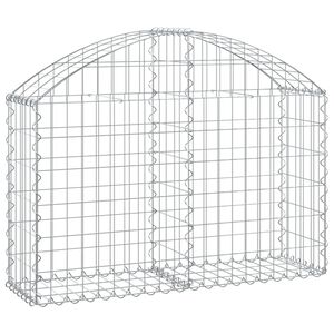 vidaXL Gabionkurv buet 100x30x60/80 cm galvanisert jern