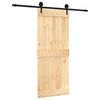 vidaXL Skyved&oslash;r Naturlig og svart 85 x 210 cm Massiv Furu Tre