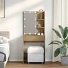 vidaXL Sminkebord med LED artisan eik 60x40x140 cm