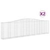 vidaXL Gabionkurver buede 2 stk 400x30x100/120 cm galvanisert jern