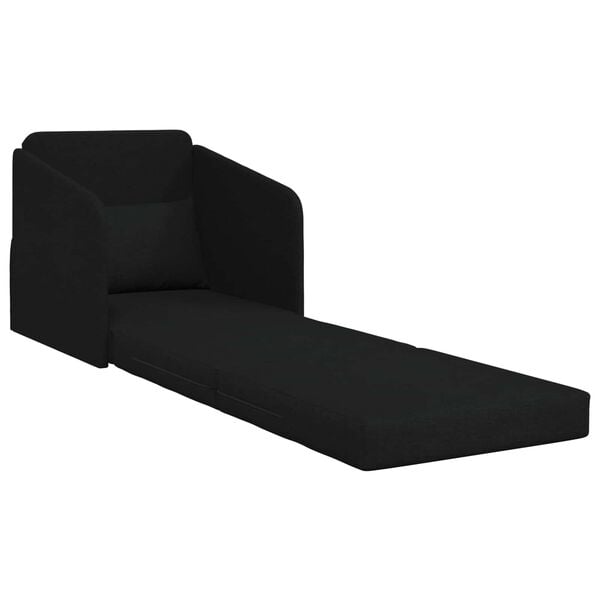 vidaXL Sammenleggbar Sofa seng Svart 65 x 80 x 83 cm stoff