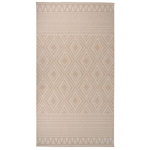 vidaXL Utend&oslash;rs flatvevd teppe 80x150 cm brun striper