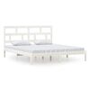 vidaXL Sengeramme hvit 180x200 cm Super King heltre