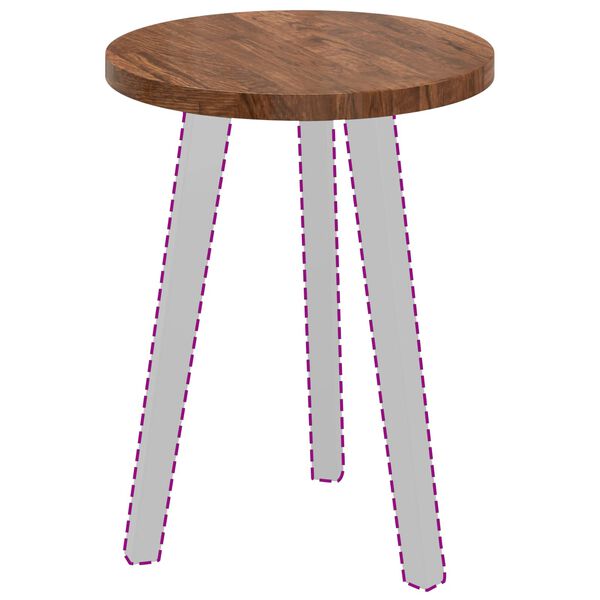 vidaXL Bordplate Lys Brun &Oslash; 40 x 2,5 cm Massivt Eiketre