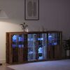 vidaXL LED sideboard 3 pcs Gammelt tre 202 x 37 x 100 cm
