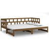 vidaXL Uttrekkbar dagseng honningbrun heltre furu 2x(90x200) cm