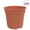 vidaXL Rund Blomsterpotte 24 stk. Klinker R&oslash;d &Oslash; 19 x 16,5 cm Plast