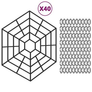 vidaXL Dambeskyttelse 40 stk svart polypropylen