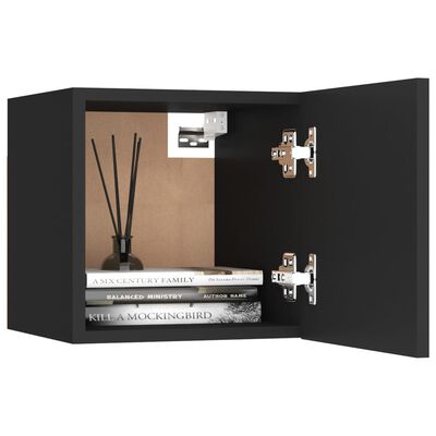 vidaXL Nattbord svart 30,5x30x30 cm sponplate