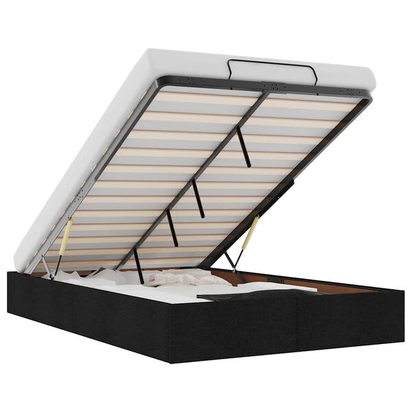 vidaXL Ottoman sengeramme uten madrass svart Double stoff