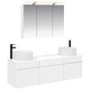 vidaXL Baderomsskapsett 4 pcs Hvit 100 x 14,5 x 70 cm Konstruert tre