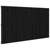 vidaXL Veggmontert sengegavl svart 204x3x110 cm heltre furu