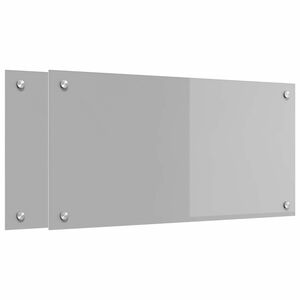vidaXL Kj&oslash;kkenbakplate 2 pcs Lysegr&aring; 80 x 40 cm herdet glass