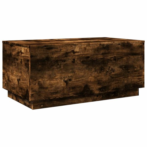 vidaXL Salongbord med LED-lys r&oslash;kt eik 90x50x40 cm