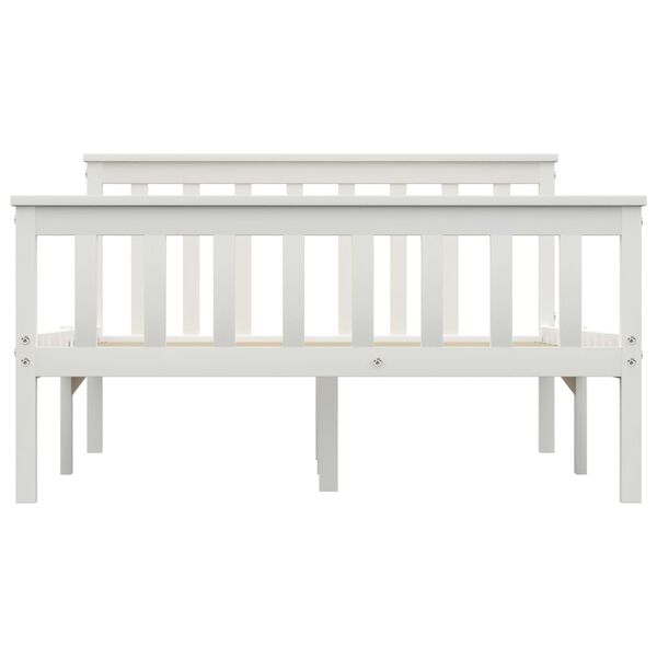 vidaXL Sengeramme hvit heltre furu 120x200 cm