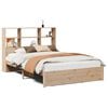 vidaXL Seng med bokhylle uten madrass 140x200 cm heltre furu