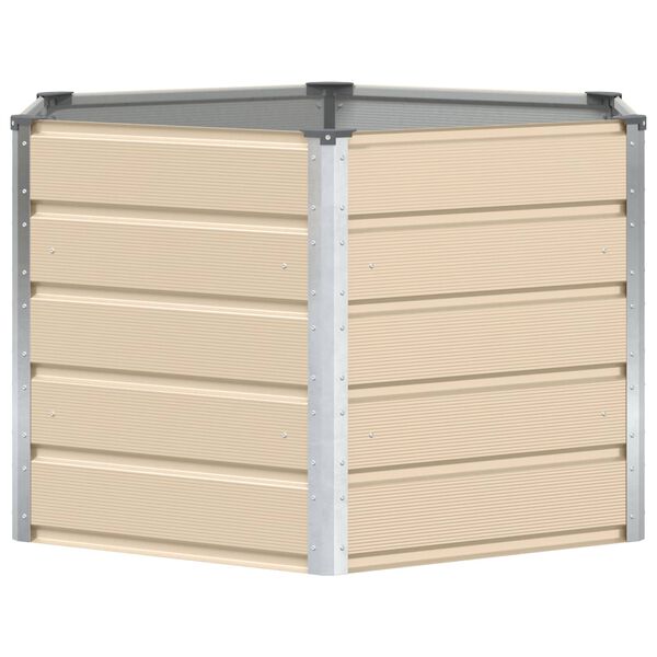 vidaXL Plantekassed Elfenben 129 x 129 x75 cm St&aring;l