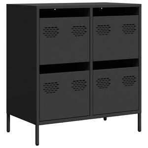 vidaXL Oppbevaringskap svart 68x39x73,5 cm kaldvalset st&aring;l