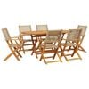 vidaXL Hagespisegruppe 7 deler beige polyrotting og heltre