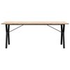 vidaXL Spisebord Y-ramme 200x100x75,5 cm heltre furu og st&aring;l