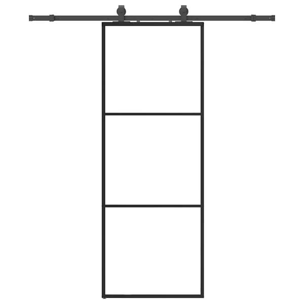 vidaXL Skyved&oslash;r med monteringssett svart 76x205 cm ESG-glass