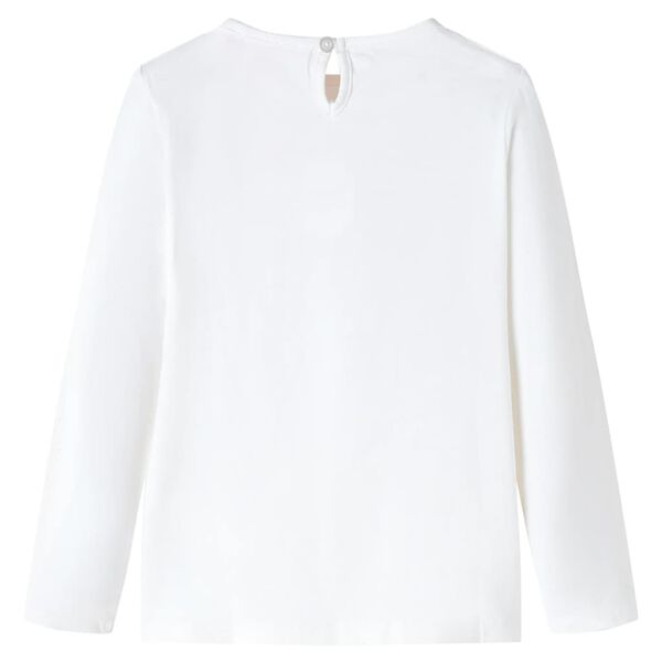 T-skjorte for barn med lange ermer ecru 140