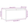 vidaXL Veggskap hvit 80x30x35 cm heltre furu