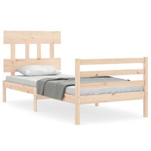 vidaXL Sengeramme med hodegavl single heltre