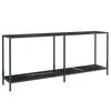 vidaXL Konsollbord svart 180x35x75,5 cm herdet glass