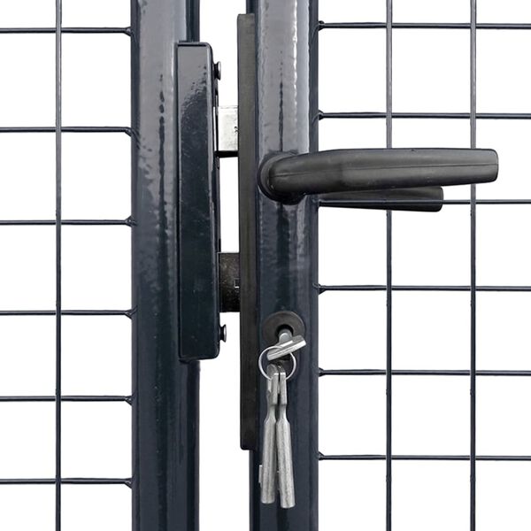 vidaXL Hageport av netting galvanisert stål 400x150 cm grå