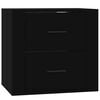 vidaXL Veggmontert nattbord svart 50x36x47 cm