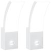 vidaXL Veggmonterte LED-utelamper sensorer 2 stk hvit st&oslash;pt aluminium