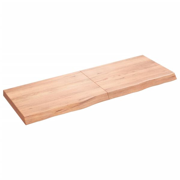 vidaXL Benkeplate til bad lysebrun 140x50x(2-6) cm behandlet heltre