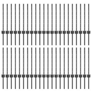 vidaXL Gjerdep&aring;le 44 pcs Gr&aring; 100 cm St&aring;l