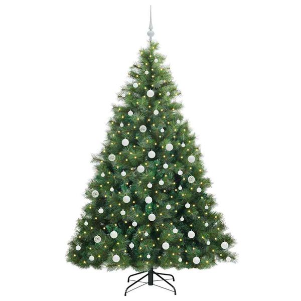 vidaXL Kunstig juletre med 300 LED med stativ gr&oslash;nn 180 cm PE og PVC
