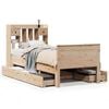 vidaXL Seng med bokhylle uten madrass 90x190 cm heltre furu