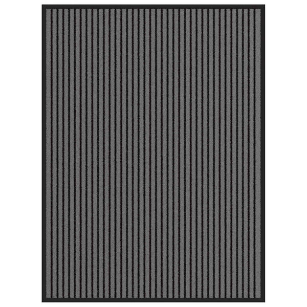 vidaXL D&oslash;rmatte Stripe Svart og Gr&aring; 90x120 cm