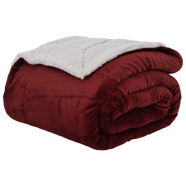 vidaXL Kastteppe Bordeaux R&oslash;d 220 x 240 cm Fleece
