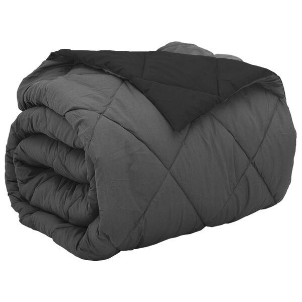 vidaXL Full &aring;r dyne Svart og Anthracite 220 x 200 cm Mikrofiber