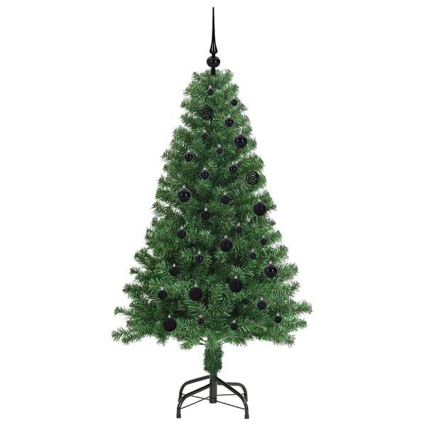 vidaXL Kunstig juletre med 150 LED gr&oslash;nn 150 cm PVC og St&aring;l og Plast